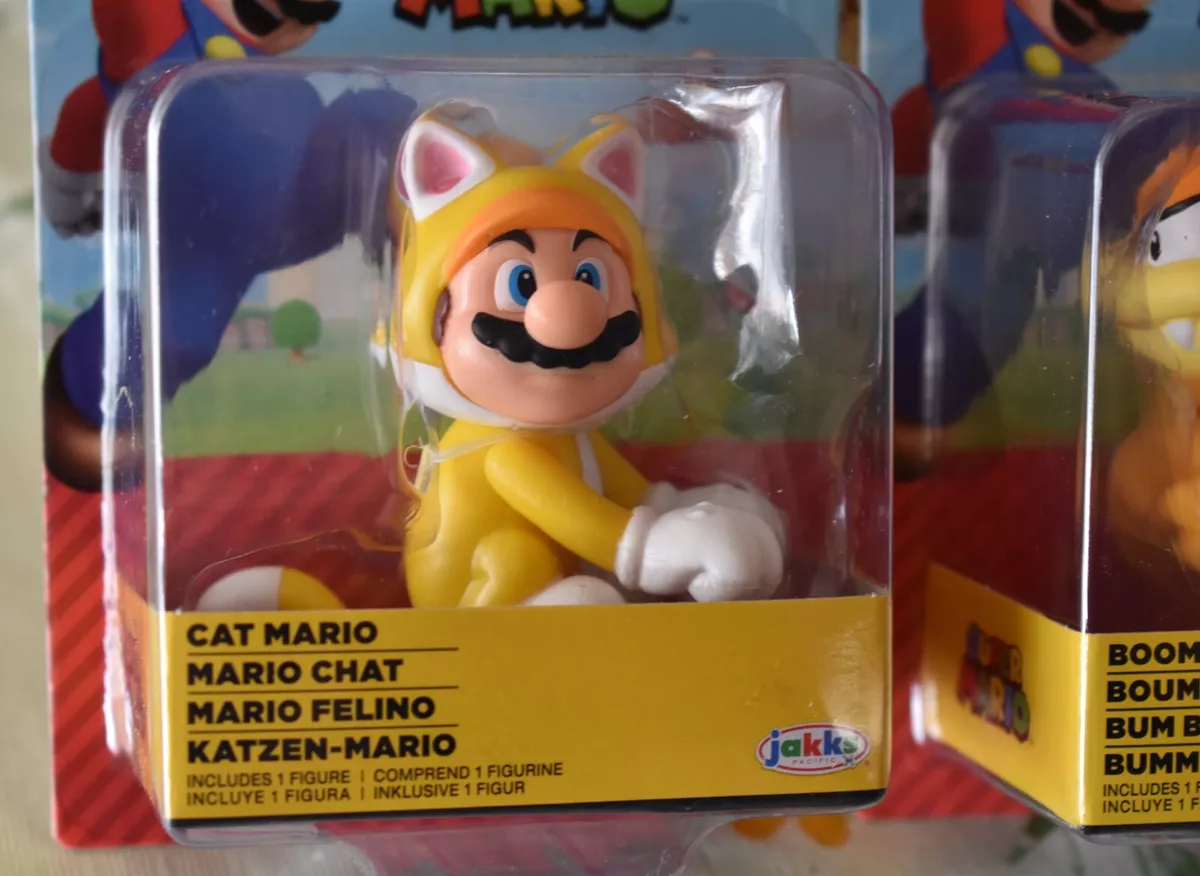 New Rare JAKKS Pacific Super Mario 2 inch Collectible Figure - Cat Mario