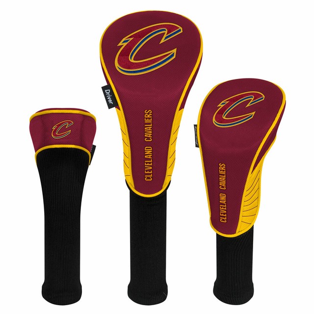 CLEVELAND CAVALIERS HIGH QUALITY NYLON GOLF HEAD COVER SET EMBROIDERED