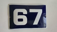 VINTAGE nice Blue Enamel Sing door number 50's number 67