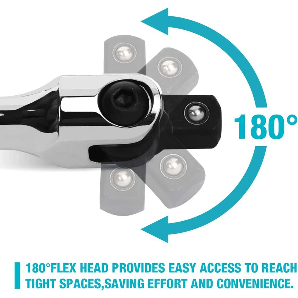 DURATECH 3PC Breaker Bar Set 1/4' 3/8'' 1/2'' Dr Breaker Bars  6" 10" 15" Length - Image 3 of 4