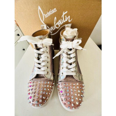 Christian Louboutin Sneakers Size7 Pink, Silver with Box EX