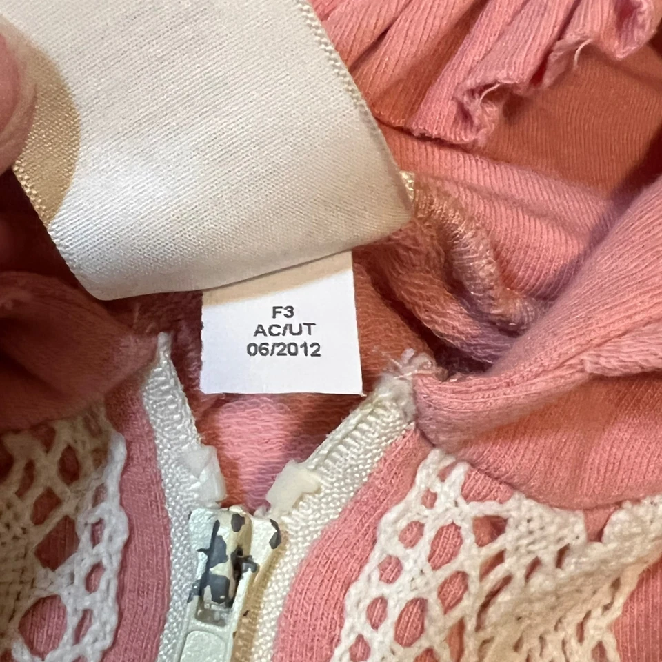 Chaqueta de algodón con capucha con volantes coral Persnickety niñas talla 6 Foto 4 de 4