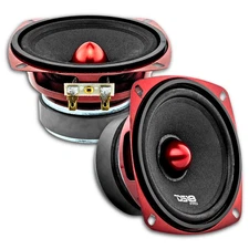 2x DS18 4″ Midrange Speakers - 100w Rms 4-ohm PRO-X4.4BM Red Bullet Loudspeakers