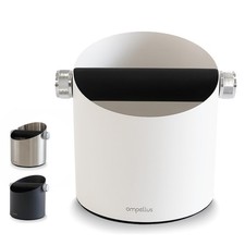 White Espresso Coffee Knock Box Large Capacity NonSlip Base Barista Tool