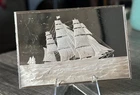 1975 PURE SILVER FRANKLIN'S CURRIER & IVES CLIPPER SHIP ART BAR  - .999 FINE