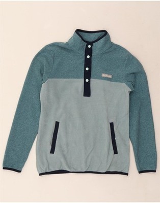 Columbia Damen Fleecepullover mit Knopfleiste UK 12 mittelblau Colourblock DU06