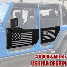 4 Door Steel Tubular Doorsside View Mirror For 2007-2018 Jeep Wrangler Jk Black