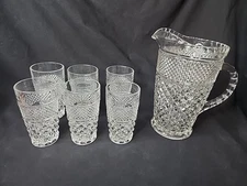 64 Oz. Vintage Anchor Hocking Wexford Pitcher & Set of Six 11oz  Tumblers