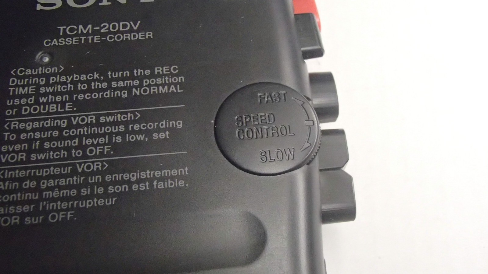 SONY VOR VOICE OPPERATED CASSETTE TAPE RECORDER 2x REC TIME TCM-20DV - TESTED