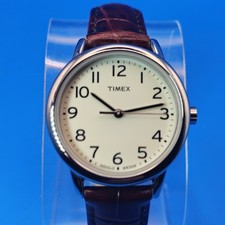 Vintage 2009 Timex Easy Reader 25mm Women's Quartz Watch Genuine Leather Strap