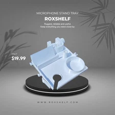 Roxshelf Microphone Stand Tray for Accessories and Drinks Phone Holder