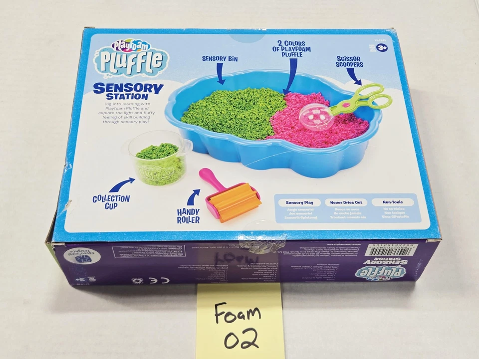 Playfoam Pluffle Estación Sensorial Set 2 Colores Esponjosa Espuma Cubo Herramientas Edades 3+ Juguete Foto 4 de 4