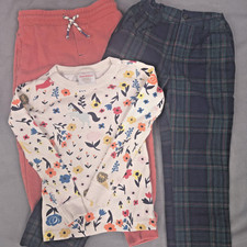 Hanna Andersson Mini Boden Mixed Lot Floral Unicorn Shirt Plaid Pant Jogger 3 PC