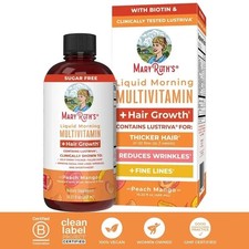 Mary Ruth  s Liquid Morning Multivitamin  Hair Growth Peach Mango 15.22OZ