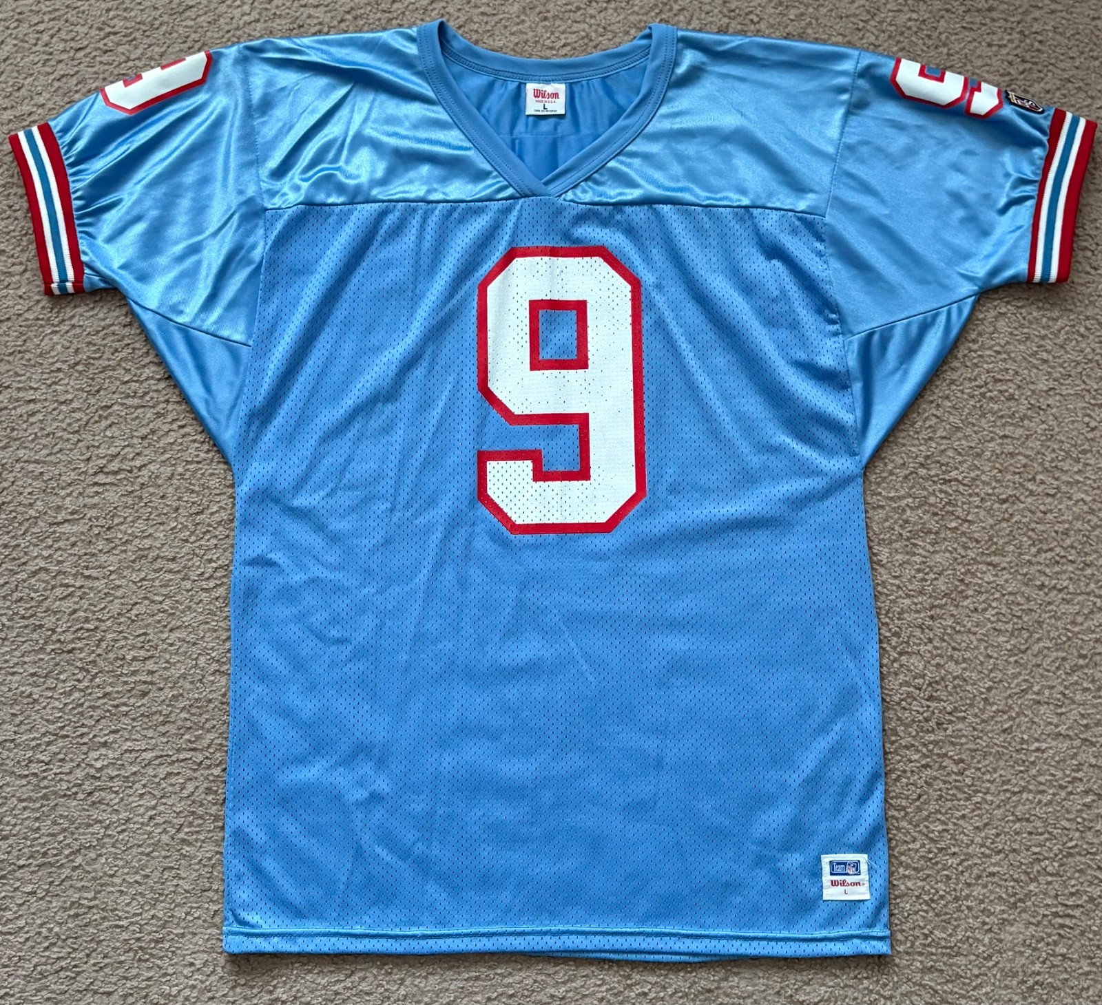 VTG Wilson Houston Oilers NFL #9 Pro cut Steve McNair Football jersey L Titans