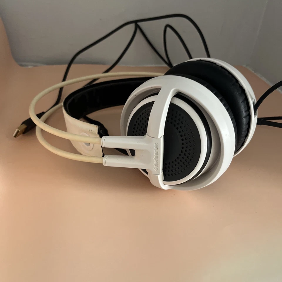 Steelseries 350 v3 Headphones Gaming Headset wired usb white tested working - Image 3 of 4