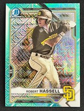 Robert Hassell 2022 Bowman Chrome Aqua Mega Box Refractor /225 Padres