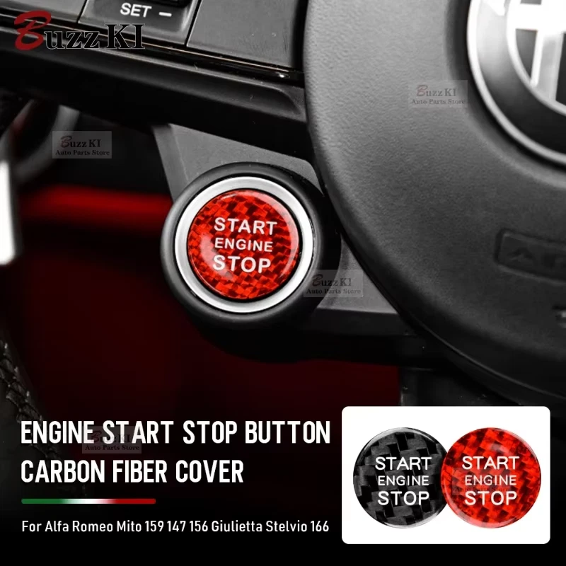 Real Hard Carbon Fiber for Alfa Romeo 147 156 159 Giulia Stelvio Accessories Car - image 2 of 4