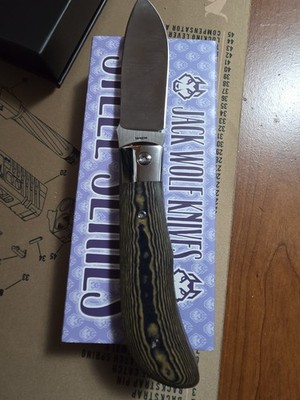 Jack Wolf Knives Timber Jack Canyon & Maple Richlite Folding 154CM Knife 54314