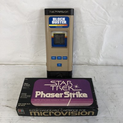 Vintage Milton Bradley Microvision w/ Block Buster & Star Trek Phaser Strike