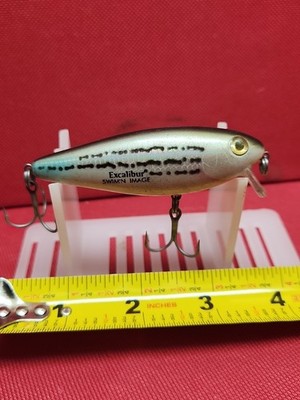 Excalibur Shallow Runner Swim 'N Image Rattlin' Plastic Fishing Lure Bone / Gray