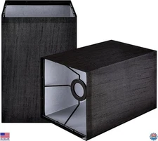 UNO Fitter Type Modern Square Lamp Shade Set of 2 Small Black,L6.3"x W6.3"x