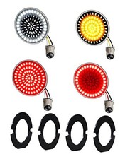1157 Front Rear LED Turn Signals for 2Inch Bullet  3-1/4Inch Flat Turn SMD