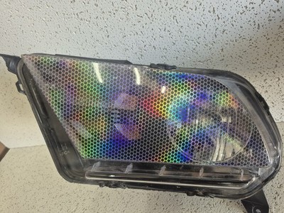 Headlight Assembly for a 2010 11 2012 Ford Mustang w/ Holographic Honeycomb Film