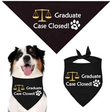 Law Grad Dog Bandana Polyester Dog Graduation Lawyer Themed 18x18x26 Inch