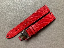 Red Genuine Ostrich leather watch strap band Custom 16 17 18 19 20 21 22 26mm