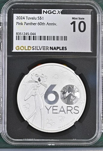 2024 TUVALU S$1 PINK PANTHER 60th ANNIVERSARY MINT STATE 10 NGC GSN LABEL