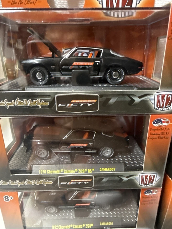 M2 Machines Camaro 50th 1969 6 Car Set Camaro Set Black Camaro01 W/sleeve VHTF - Image 3 of 4