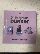 Dunkin Donuts Salem Runs On Dunkin Enamel Pin Set Of 3 Pins - New Halloween 2025