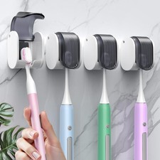 4 Pcs Toothbrush Holders Wall Mounted, Single Slot Design, Shower 4pcs-grey