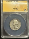 1932-D Washington Quarter 25C ANACS VF30