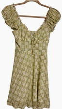 Urban Outfitters XS-TP Fit Flare Dress stretchy Sheer mesh floral Babydoll