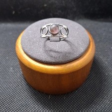Vintage Cabochon Ring Size 6.5 Sterling Silver Round Rose Quartz