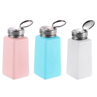 250ML (8.5oz) Push Down Alcohol Dispenser Pump Liquid Press Bottles 3 Colors