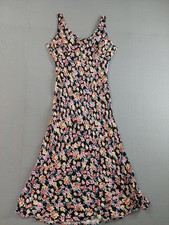 Loft Women Dress 6 Multicolor Floral Print Sleeveless V Neck Maxi A Line Summer