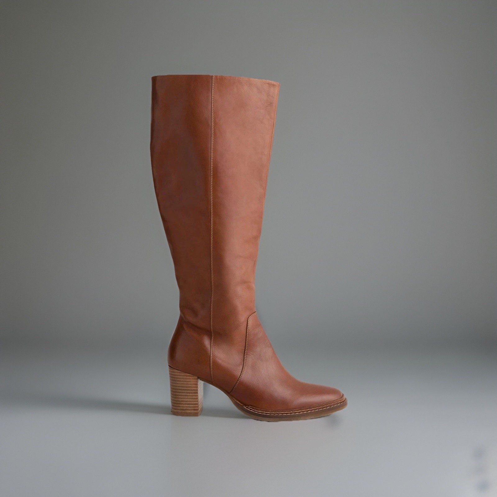 👉Seasalt Cornwall⭐️Womens❤️Brown Leather Knee-high High👢Boots👌Size 5 🌺 image 3