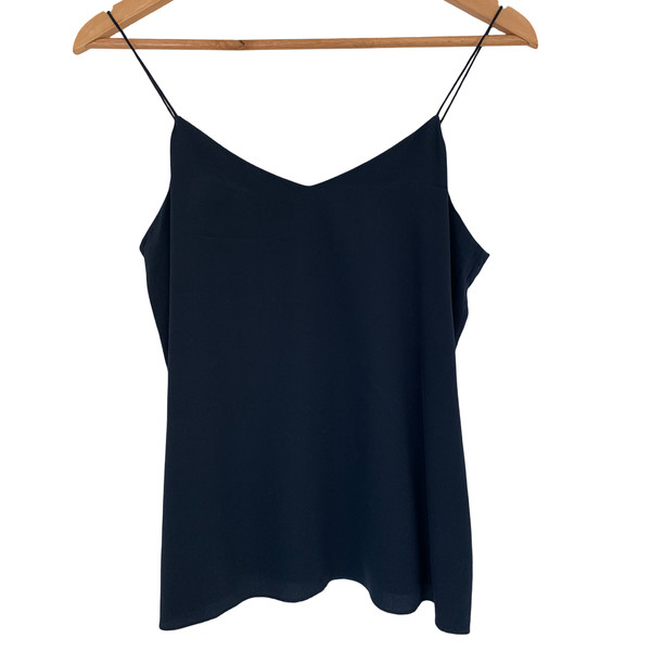Ginia Silk Camisole Size Small Navy Strappy Sleeveless Minimal Luxe Lightweight