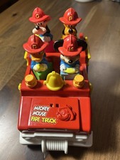 Vintage 1988 Disney Mickey Mouse Fire Truck-Works W/ Sound