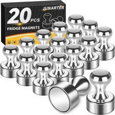 12 Pack Magnetic Push Pins, Silver Strong Fridge Magnets, Whiteboard Magnets, Re