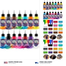14 Colors 1oz Tattoo Ink Set - Premium Quality for Professional Artists - Org...