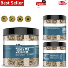 Turkey Tail Mushroom Capsules 200 Count - Undiluted Formula for Optimal Health