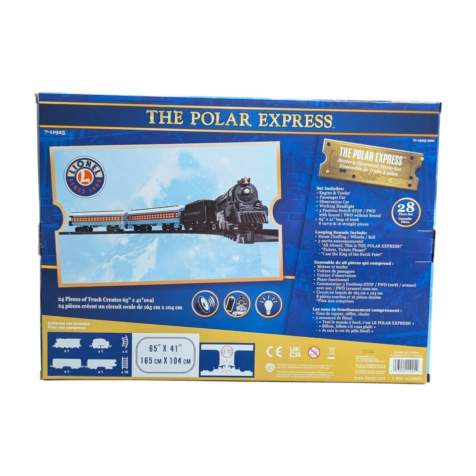 Lionel The Polar Express Train Set 28 Piece 65" Oval 71-1925-200 Battery Powered - Image 4 of 4