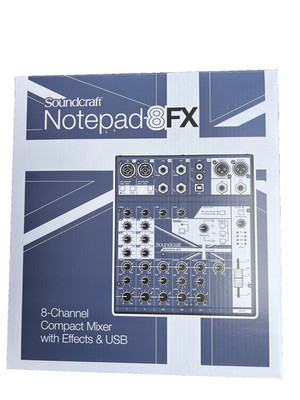Soundcraft Notepad8FX Small Format 8 Channel Analog Mixer w USB IO & Effects
