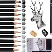 Bleistift Set, 12 Zeichenstifte Set, 14B 12B 10B 8B 6B 4B 2B B Hb H 2H 4H
