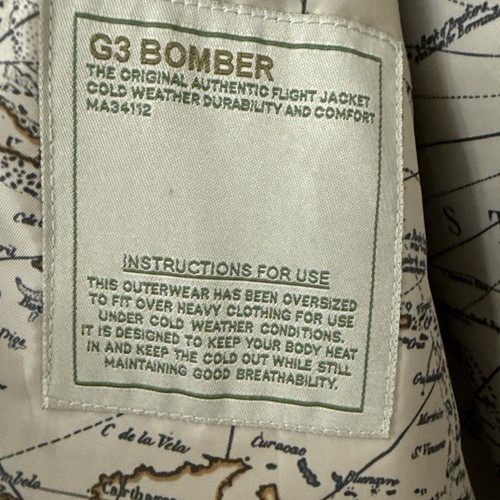 Authentic G-3 Flight Pilot Bomberjacke, Vintage Echtleder, Map Liner, XL* - Bild 6 von 9