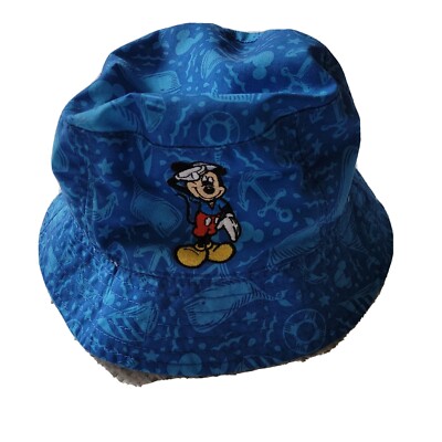 Mickey Mouse Disney Parks Blue Toddler Sailor Style Cap/Hat Nautical Design